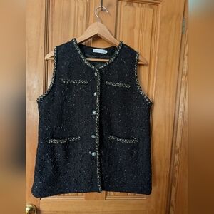 Freestyle Black Vest And Pleated Shirt - Mini‎ Skirt